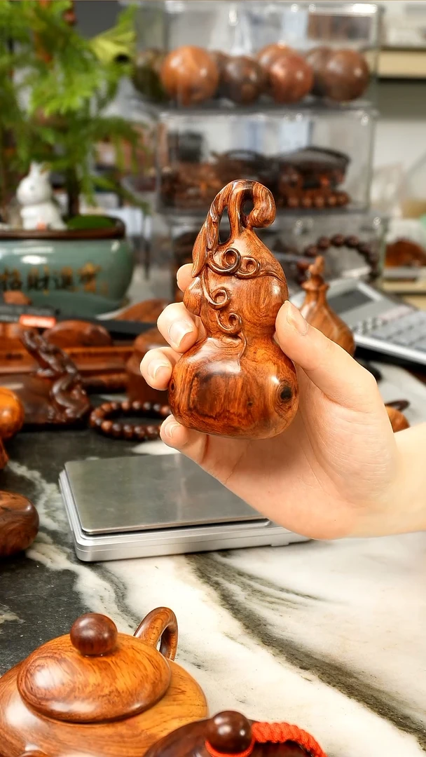 黄花梨/降香黄檀海黄葫芦手把件