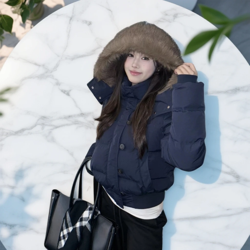 大毛领显瘦短款休闲宽松200g(含)-251g(不含)