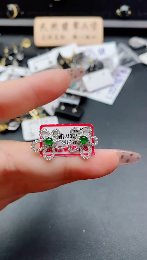 银S925镶嵌戒指翡翠1