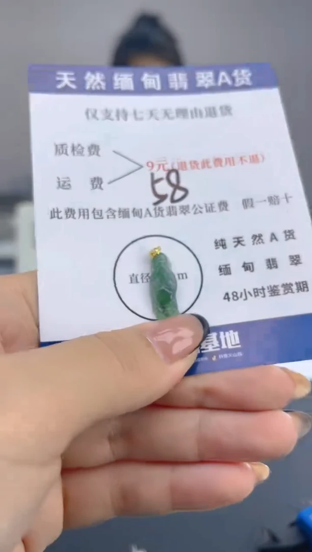 颈饰18K金镶嵌翡翠纯天然缅甸翡翠A货