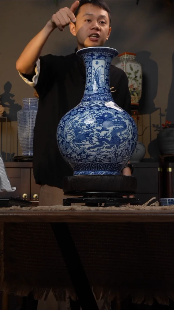 摆件WN问泥景德镇陶瓷花瓶摆件