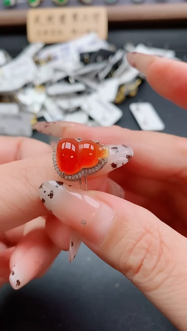 银S925镶嵌戒指玛瑙/玉髓1