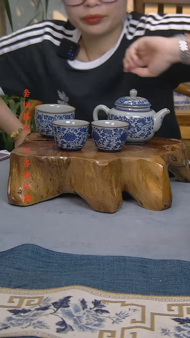 4件套陶瓷茶具老陶泥开片纹