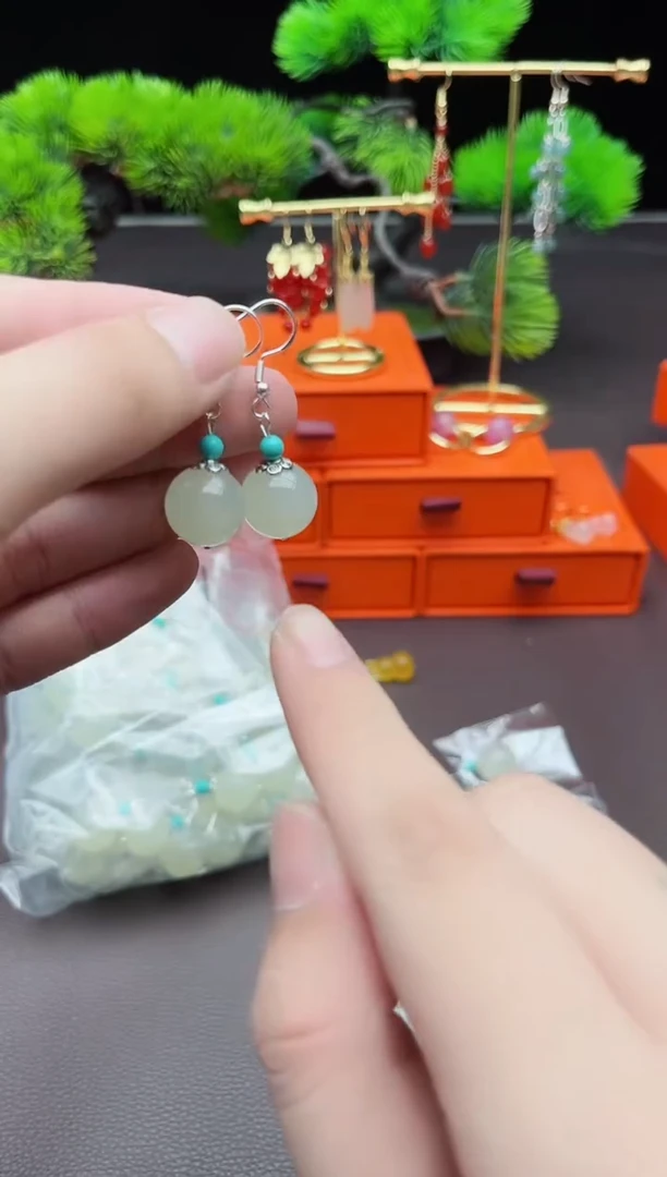 玛瑙/玉髓耳饰银S925镶嵌x01000