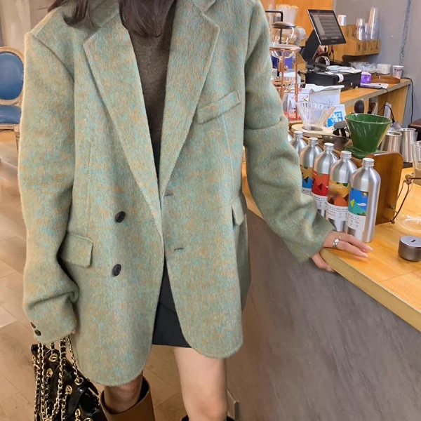 25新年新新款设计师款短板双面羊毛大衣