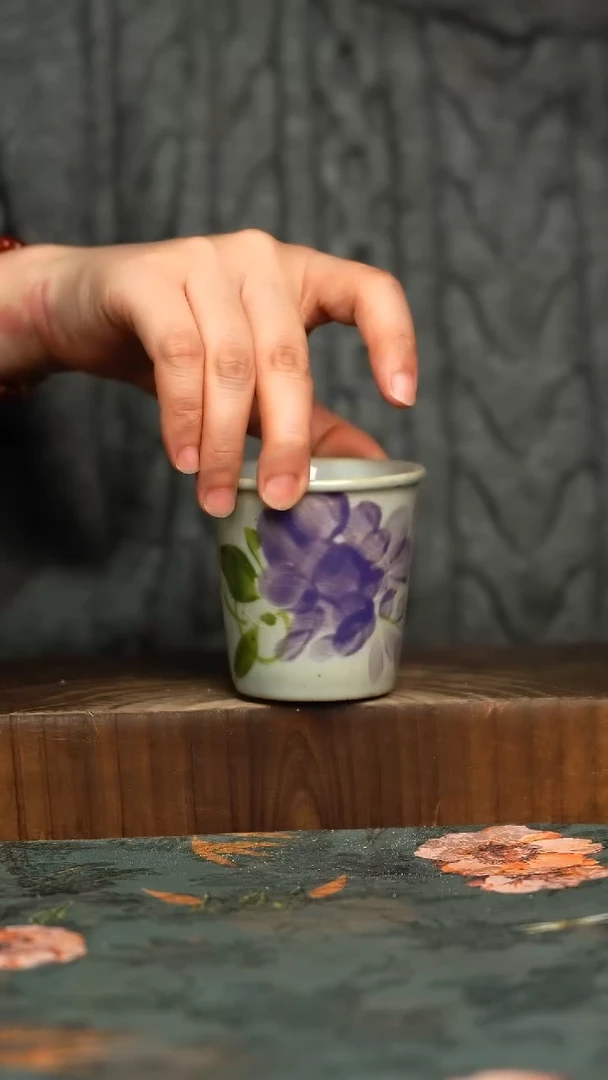 杯釉下彩手工手绘同款陶器