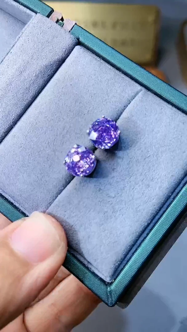 【闪购商品】紫晶耳饰银S925镶嵌3544