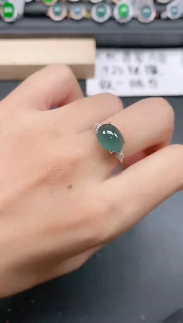 银S925镶嵌戒指翡翠111111