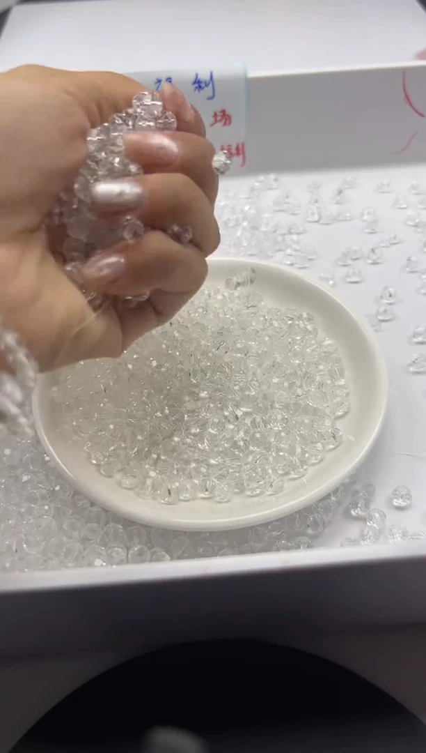 未镶嵌颈饰水晶W900白水切面算盘6mm*30颗