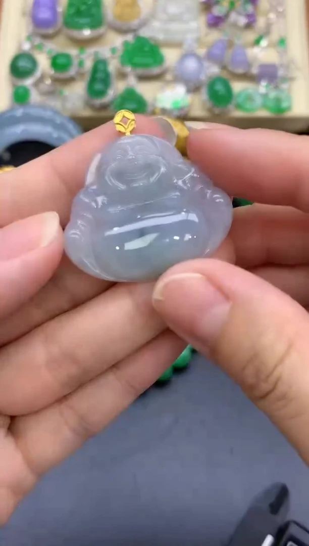 颈饰18K金镶嵌翡翠39-中国好珍宝