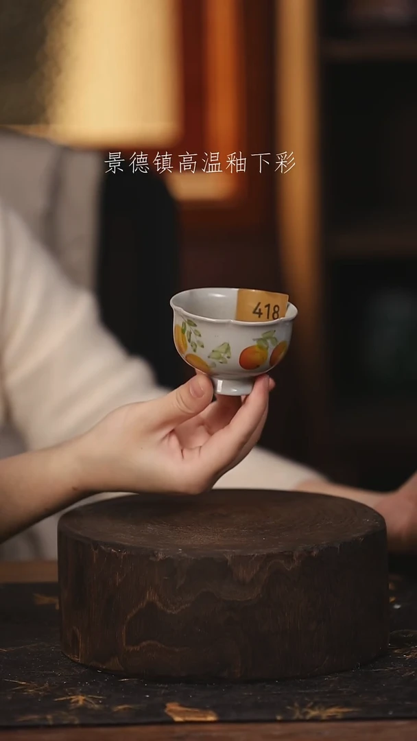 陶瓷景德镇高温釉下手绘陶瓷@L418@