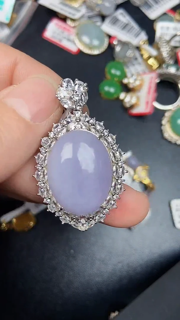 银S925镶嵌戒指翡翠3740