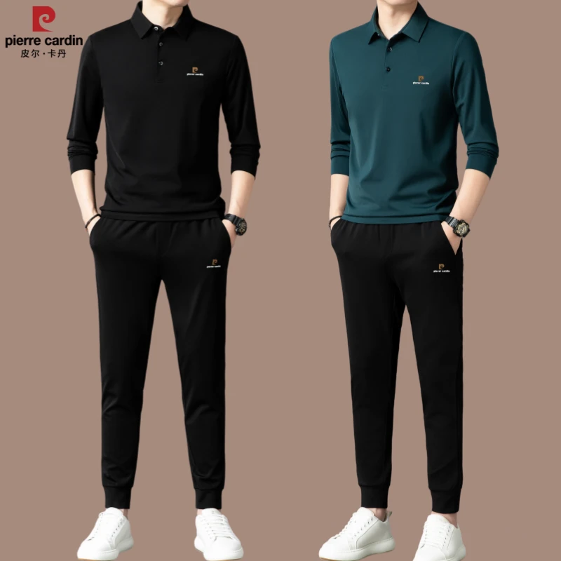 【国际大牌皮尔卡丹】高档男士休闲运动套装春秋季时尚长袖Polo衫男