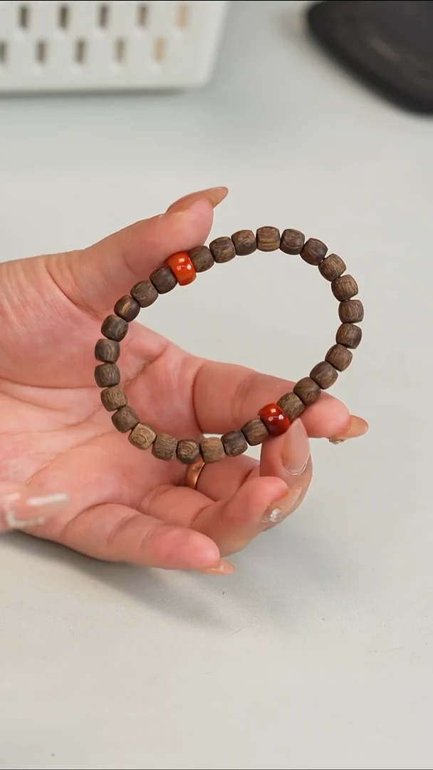 沉香手串菲律宾莱特九九分沉7.5mm单圈7.2克