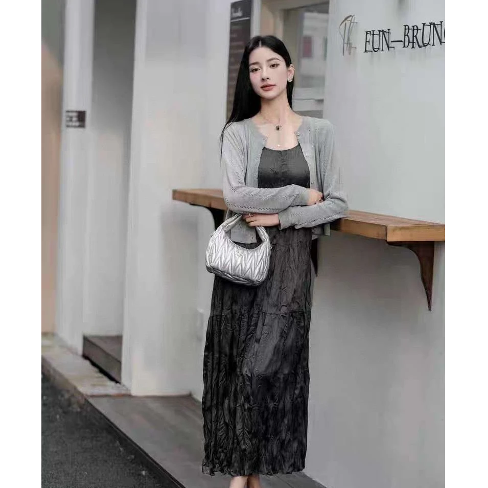 法式穿搭整套装女夏季新款宽松显瘦连衣裙两件套PT331/AB