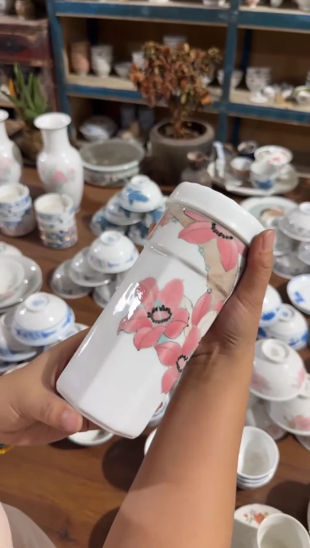 摆件手绘杯微瑕请慎拍