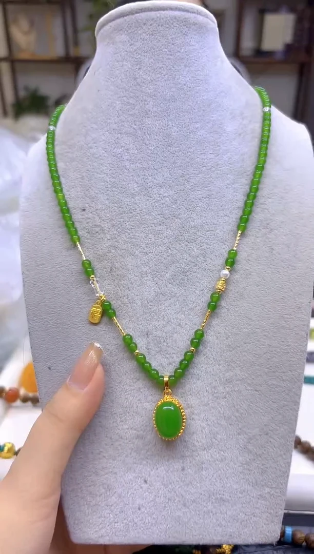 和田玉（碧玉）未镶嵌项链DIY款X700