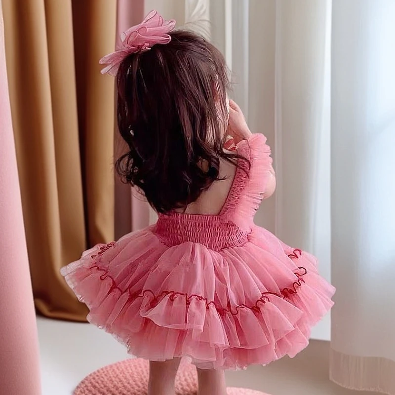 婴儿童装抓周礼服小女孩洋气一周岁宝宝tutu公主夏季蓬蓬连衣裙子