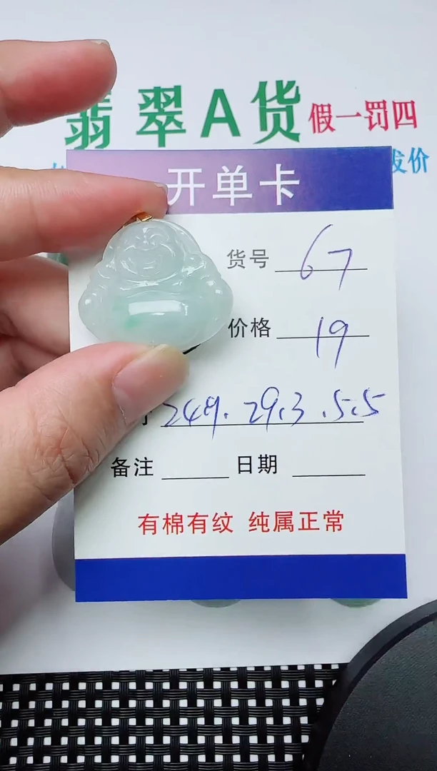 吊坠(赠链)银S925镶嵌翡翠67
