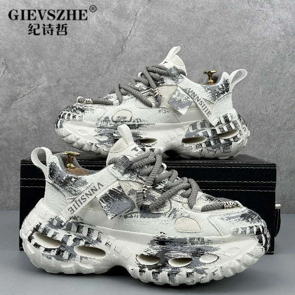 【美式鞋子】纪诗哲秋冬百搭潮款透气运动鞋时尚潮流休闲厚底老爹鞋