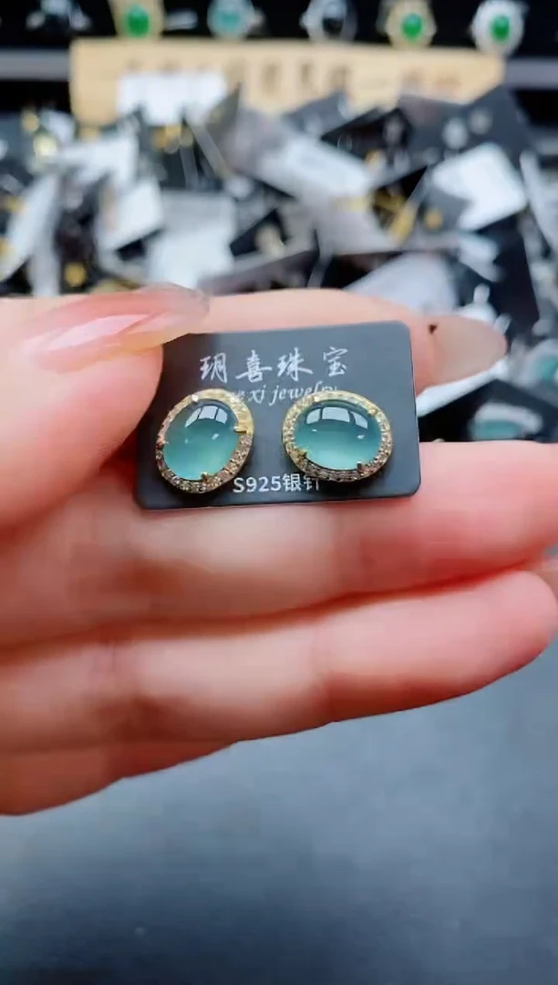 银S925镶嵌戒指翡翠1