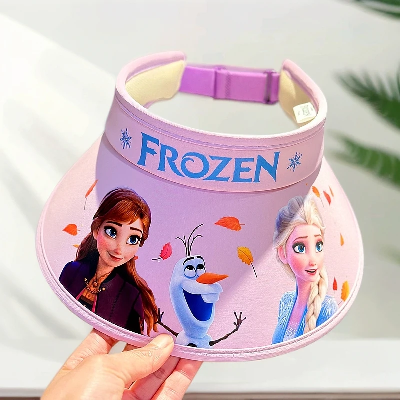 爱莎公主帽子女童2025新款夏天女孩防晒帽空顶大檐儿童太阳帽遮阳