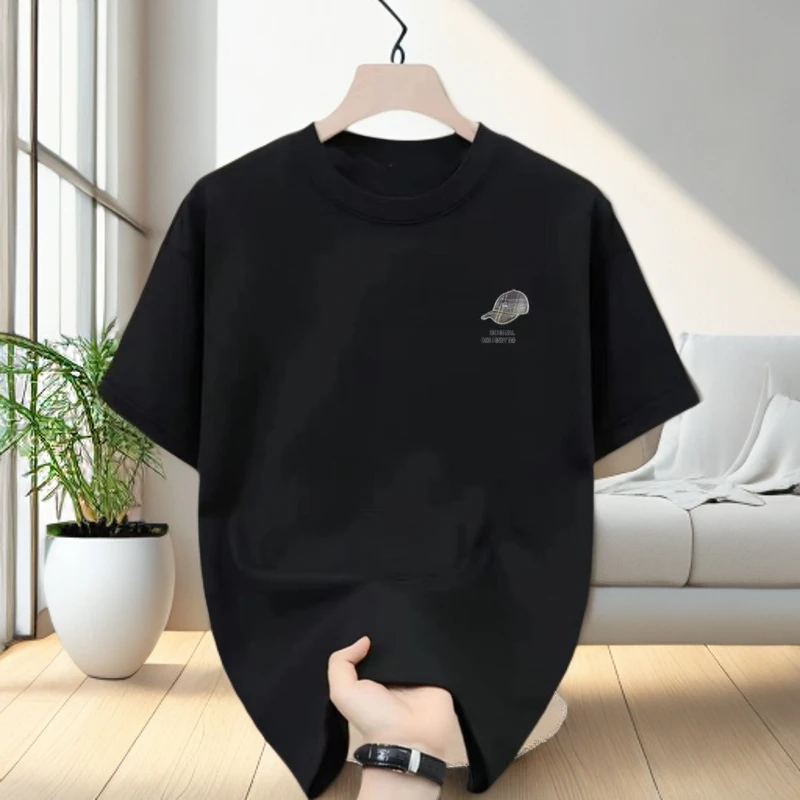 短袖印花夏季T恤圆领男款男生短袖男士蓝色轻奢休闲春夏经典中性