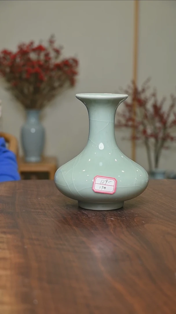 【闪购商品】其他17#竹节瓶 微瑕天青釉 朱家款