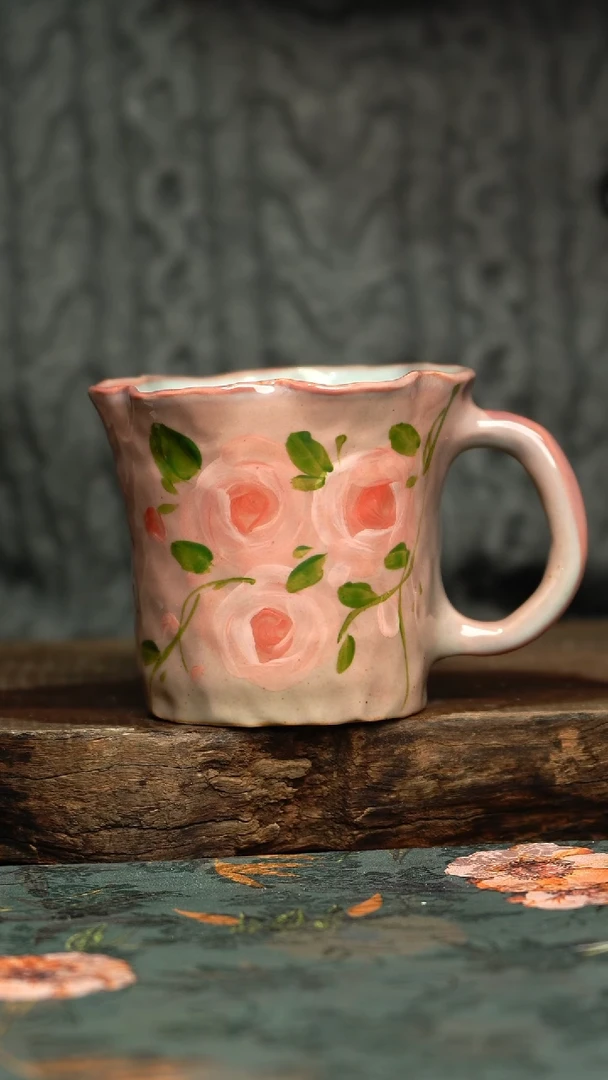 【闪购商品】杯釉下彩手工手绘同款陶器