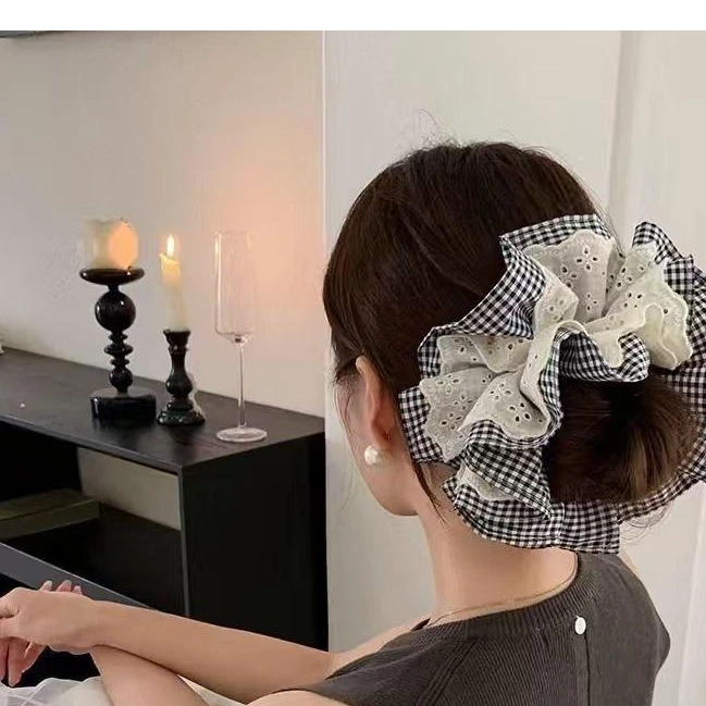 原创设计甜美风发圈发绳辫子发饰韩版小香风百搭网纱