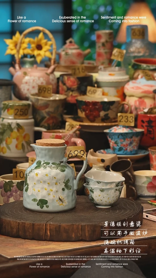 陶瓷景德镇高温釉下彩手工手绘款式
