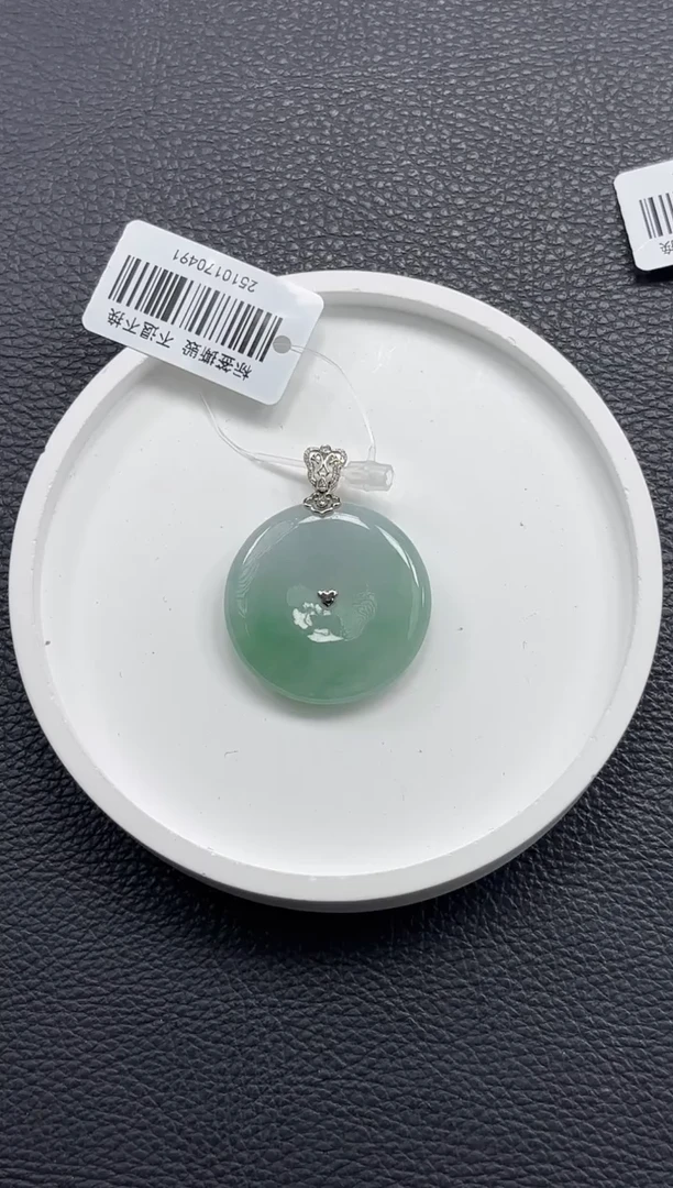 颈饰18K金镶嵌翡翠YM1305-1 平安扣