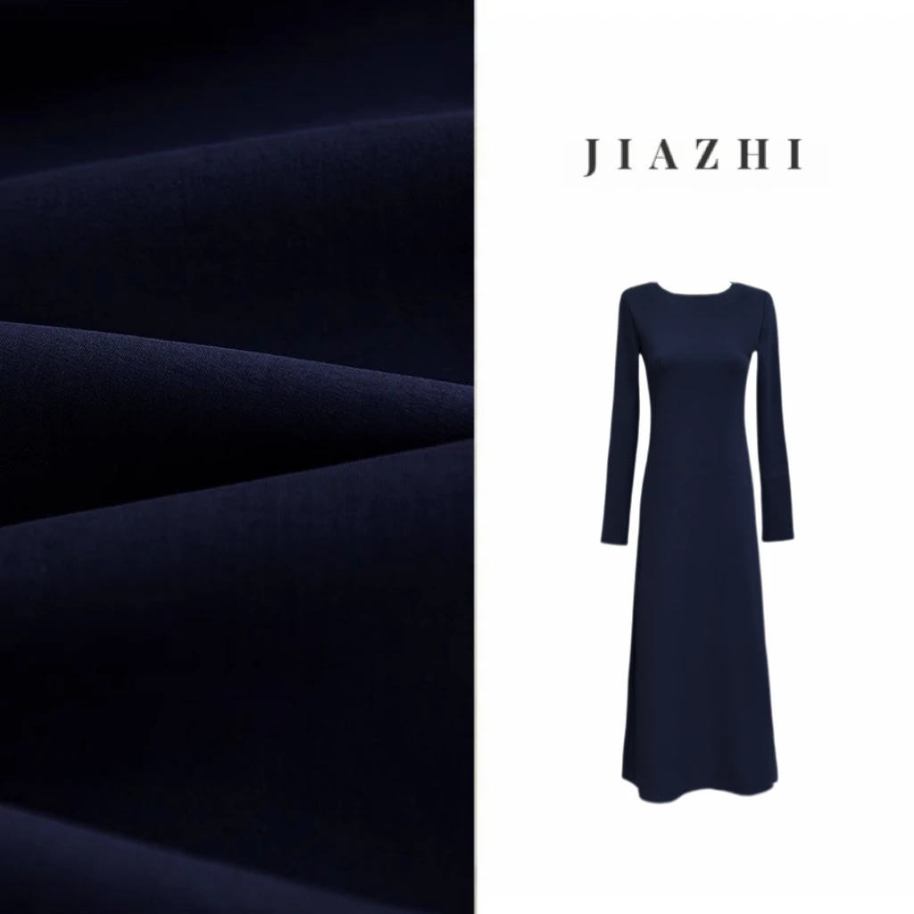 【幽蓝湖畔】松弛慵懒风纸片人连衣裙高级感显瘦秋冬内搭打底长裙