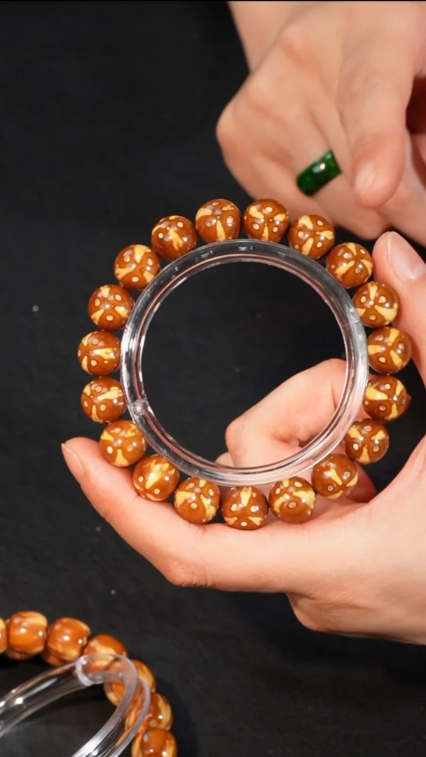 紫金鼠手串精品熊猫正圆光珠11+mm