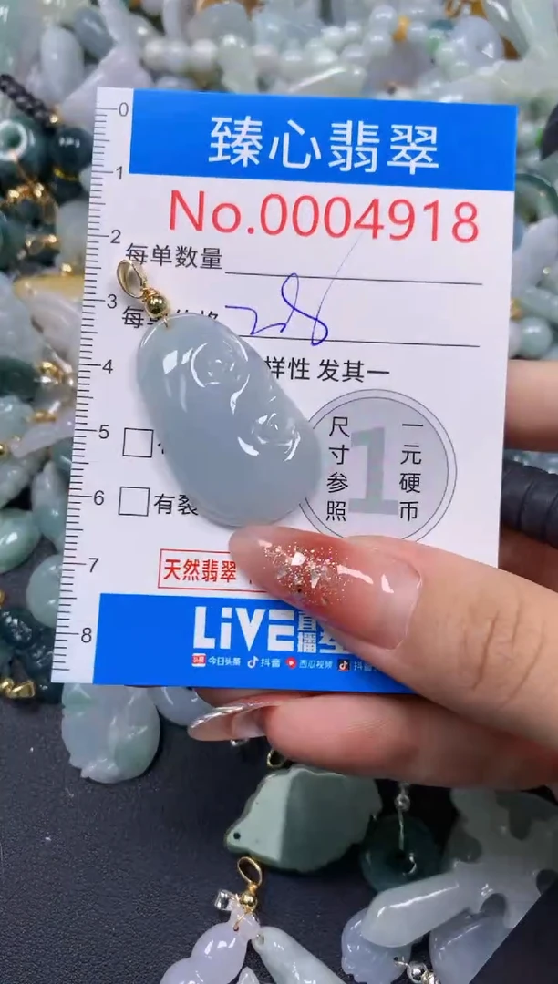 翡翠未镶嵌颈饰含绳0004918