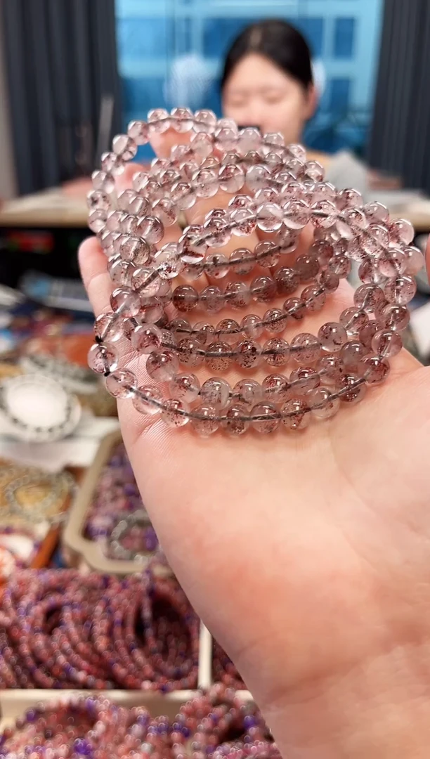 未镶嵌手串水晶金草莓超七单圈手串6mm【多样式发货】