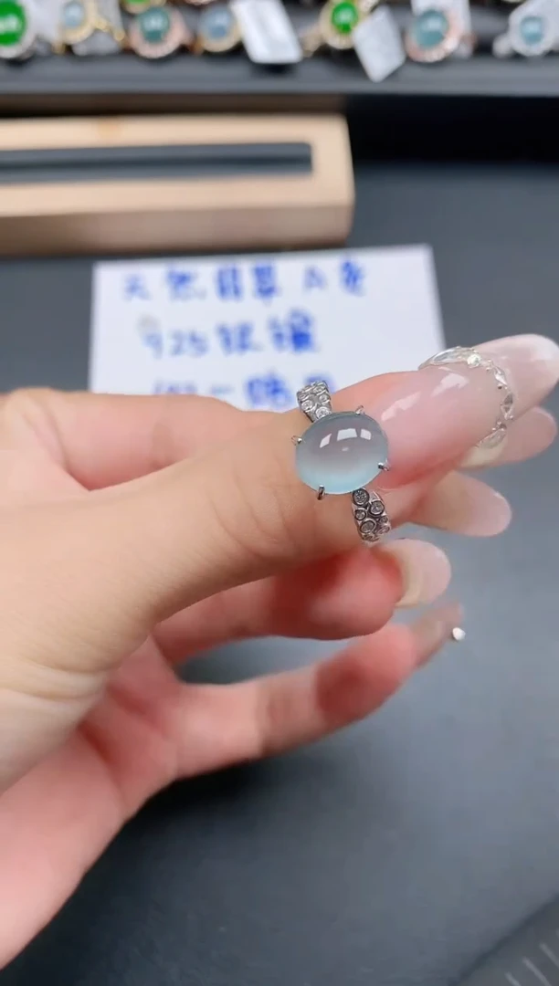 银S925镶嵌戒指翡翠11