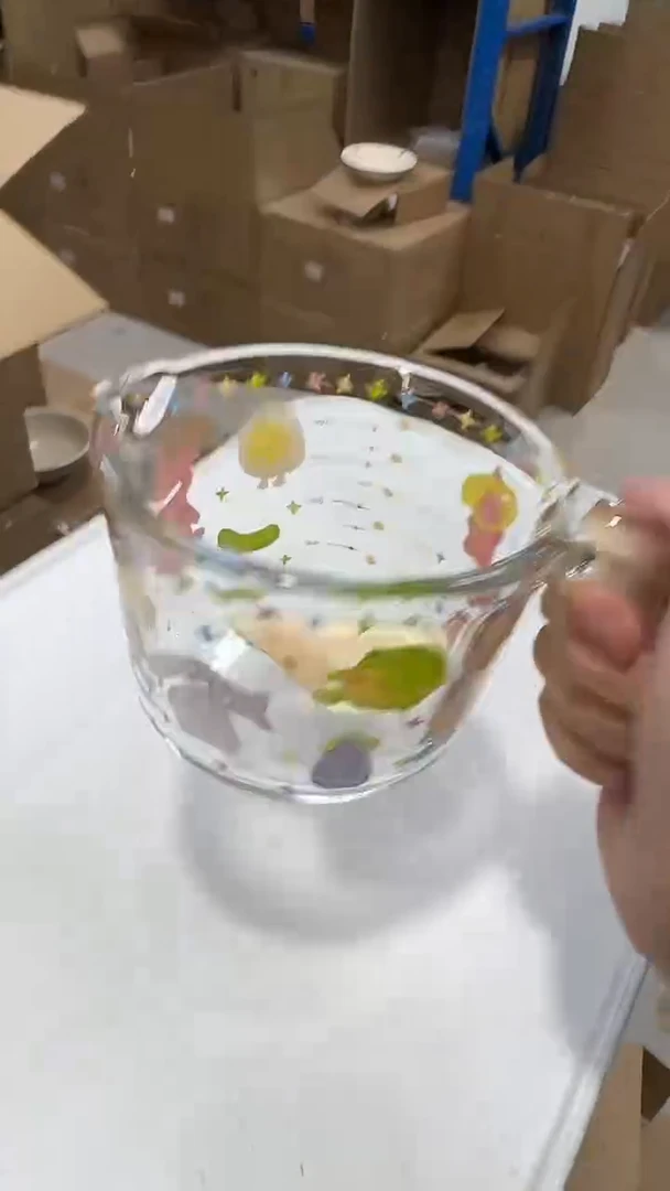 瓷片动物派对玻璃量杯500ml