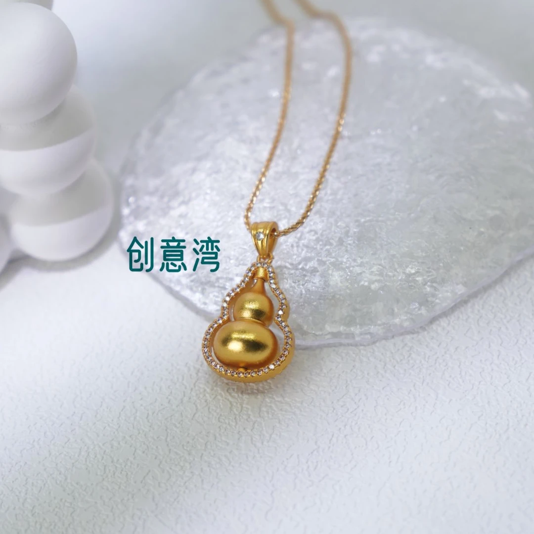 合金吊坠 点钻旋转葫芦吊坠项链D2133
