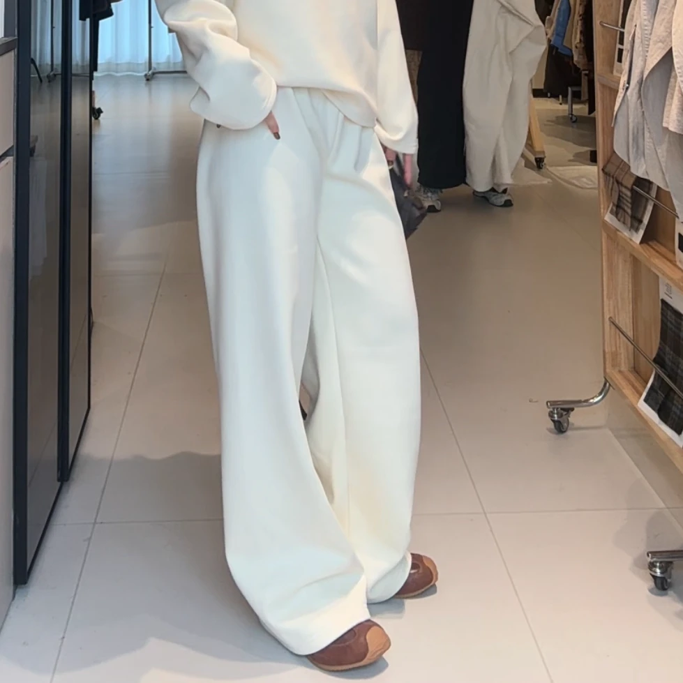 秋冬慵懒风宽松显瘦磨毛休闲阔腿裤女10620