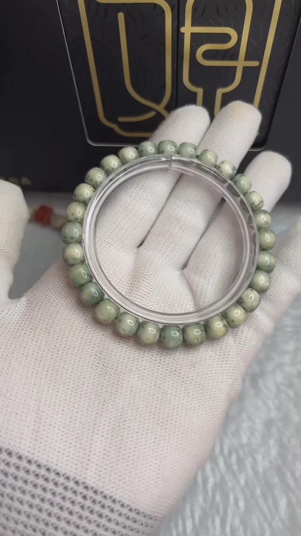 【闪购商品】星月菩提手串观系列.满绿玉化87