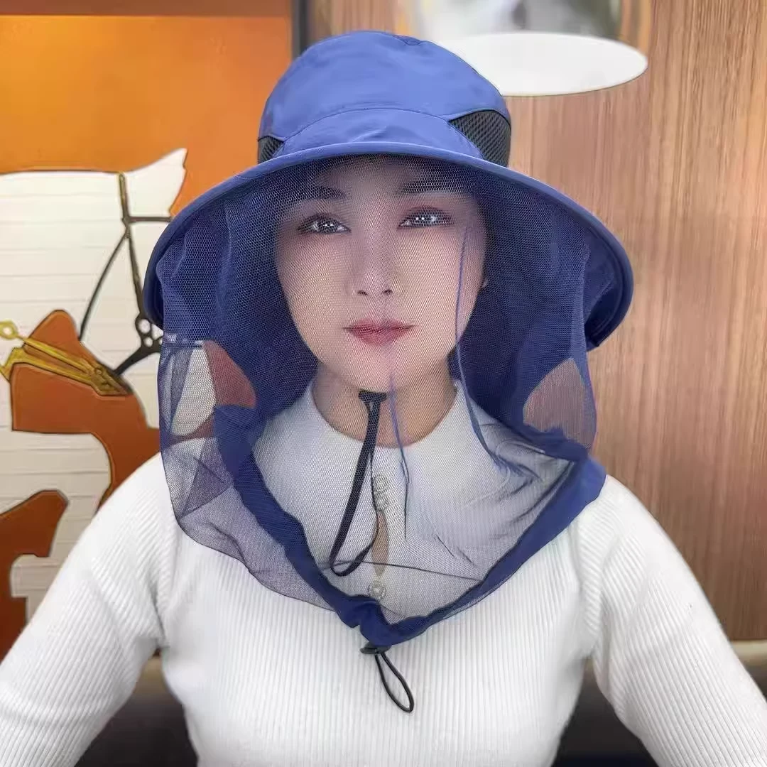 新款掰玉米防护服干农活下地透气防刮脸防蚊虫户外遮阳帽子防蜂帽