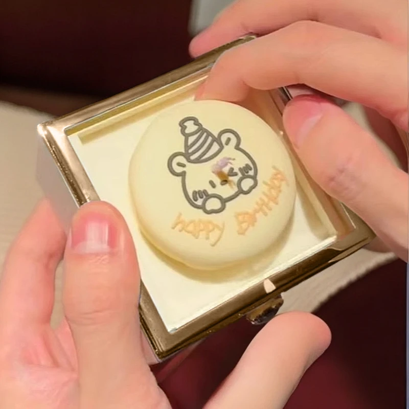 小熊可旋转戒指项链盒情人节生日首饰高级感送男友女友闺蜜礼物