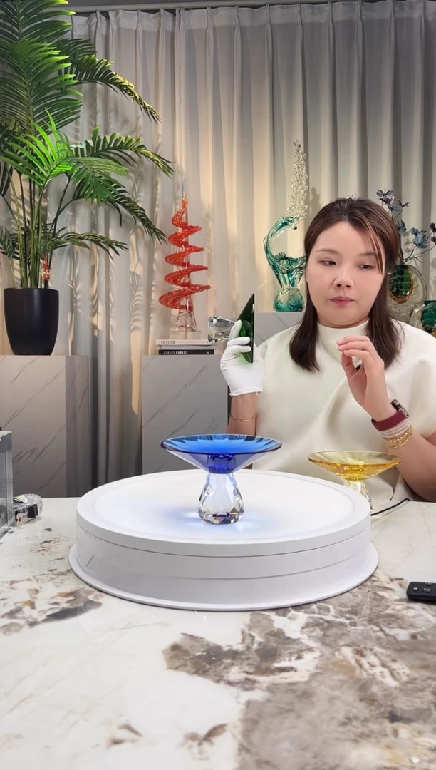 茶盏蓝色水晶坚果碟