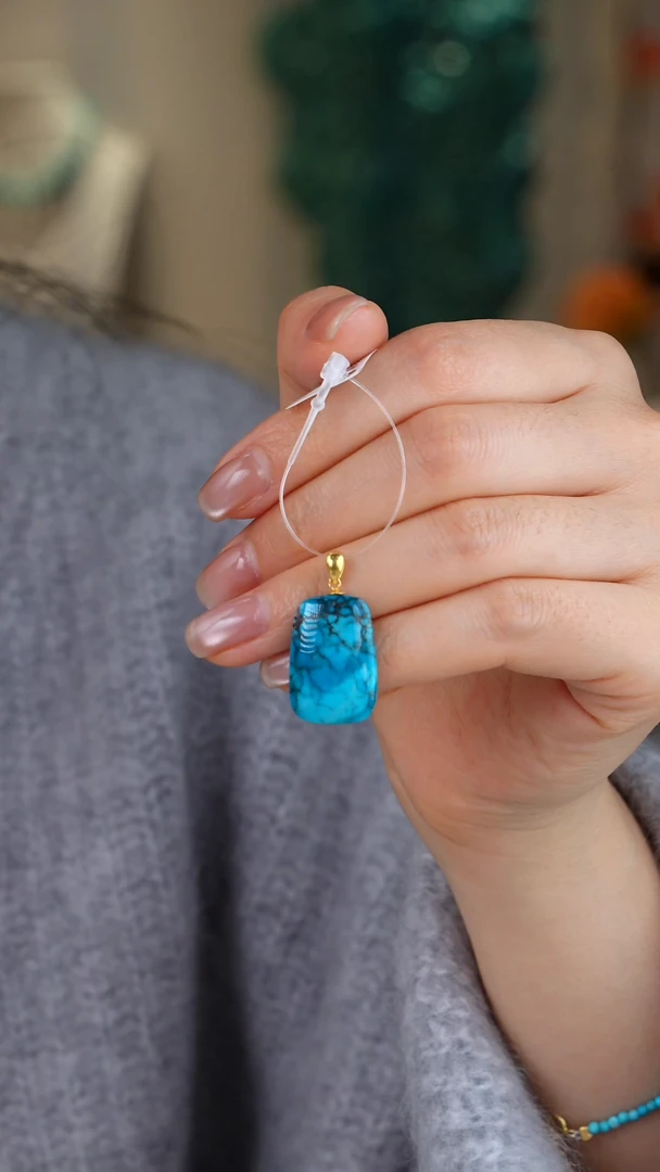 【闪购商品】绿松石吊坠(不含链)18K金镶嵌1