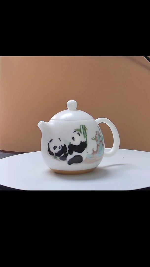 茶壶吉祥三宝熊猫龙蛋壶礼盒装