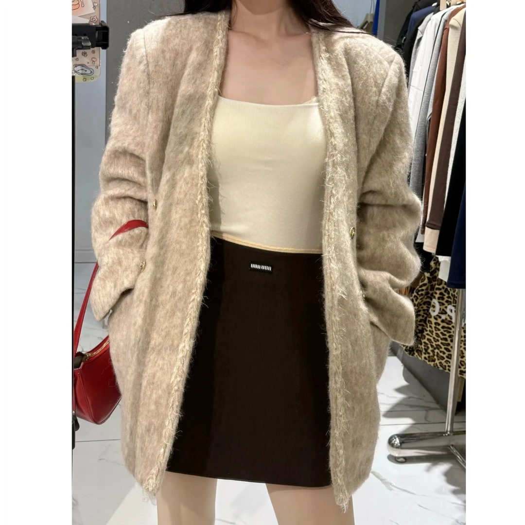 未使用 MIU MIU/缪缪 格纹A字裙 蓝色/40