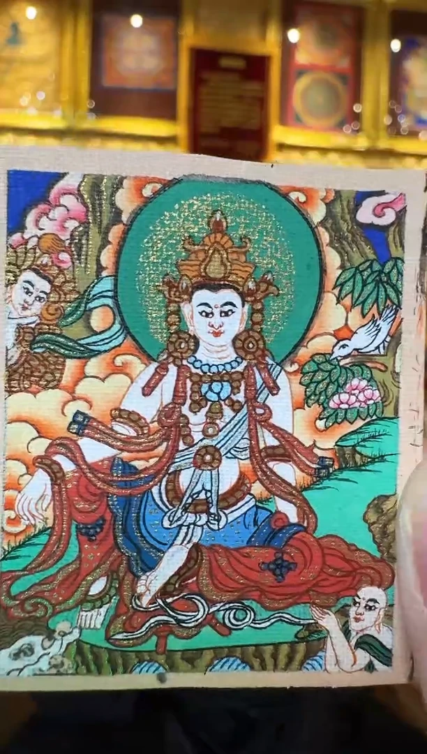 吊坠水月观音---热贡纯手绘