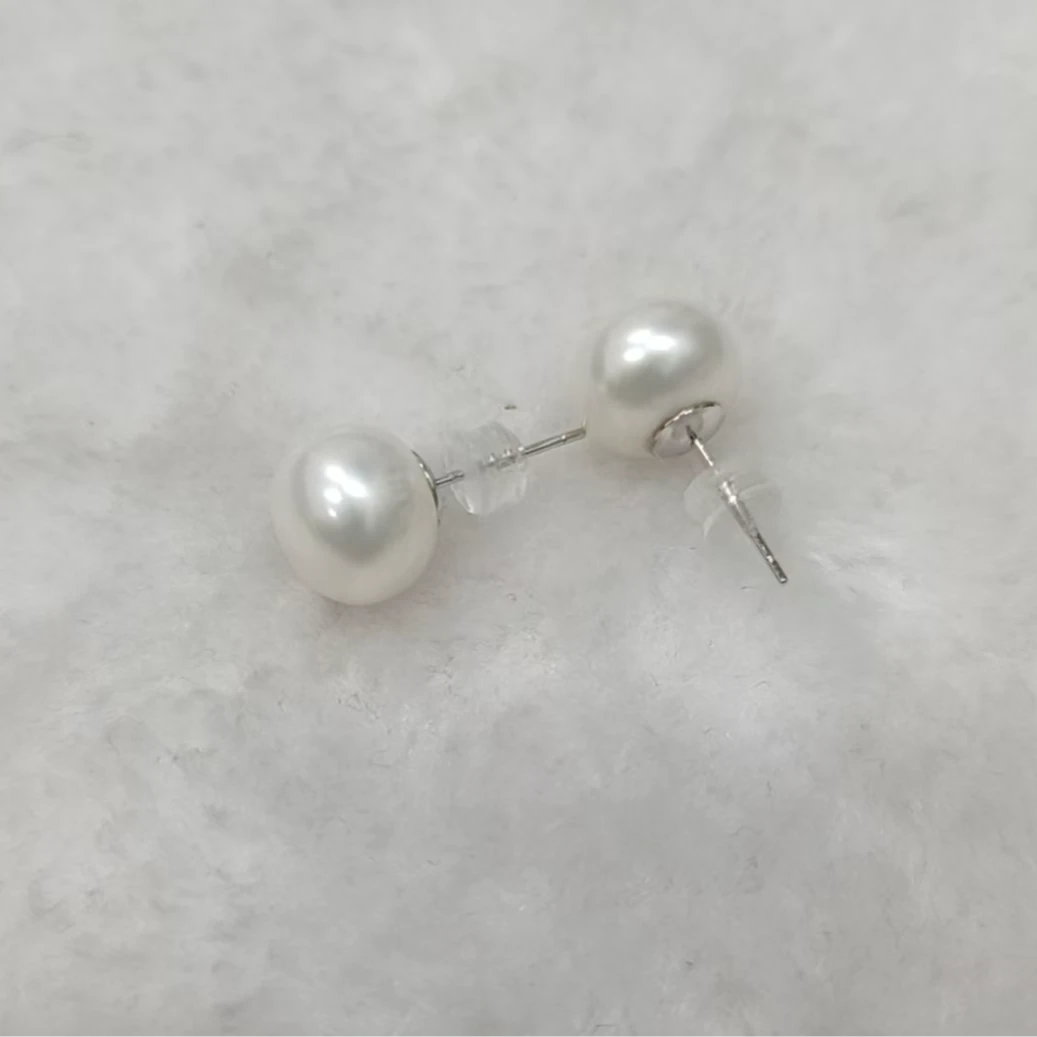 925银耳饰 0126-003 10M白珠耳钉 时尚简约个性百搭精美精致