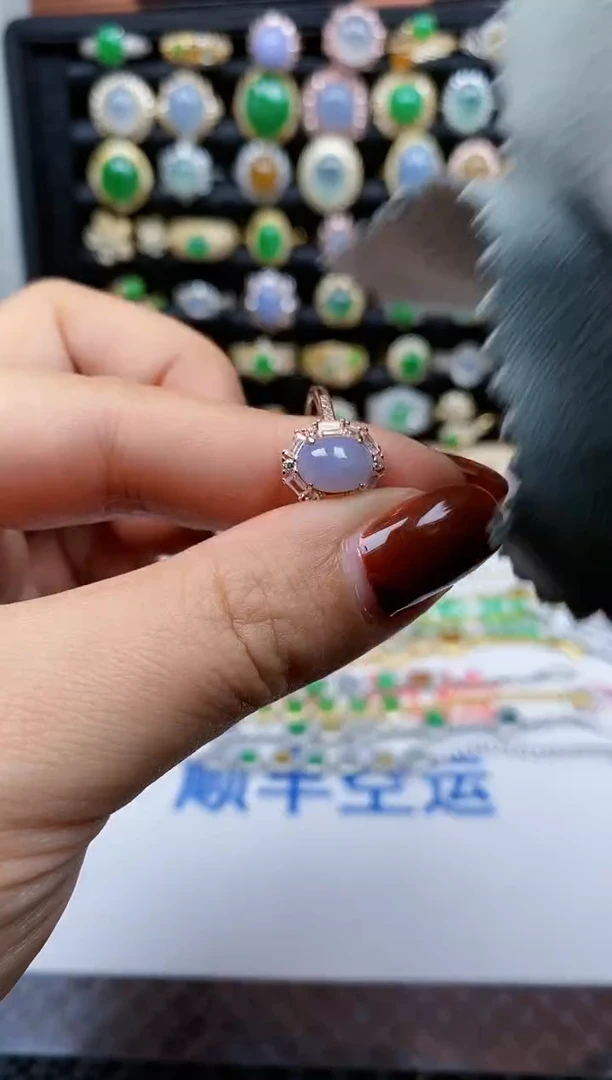 银S925镶嵌戒指翡翠326